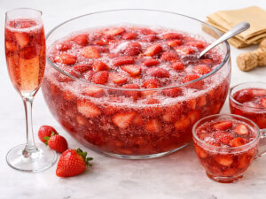 recipe for refreshing strawberry champagne punch
