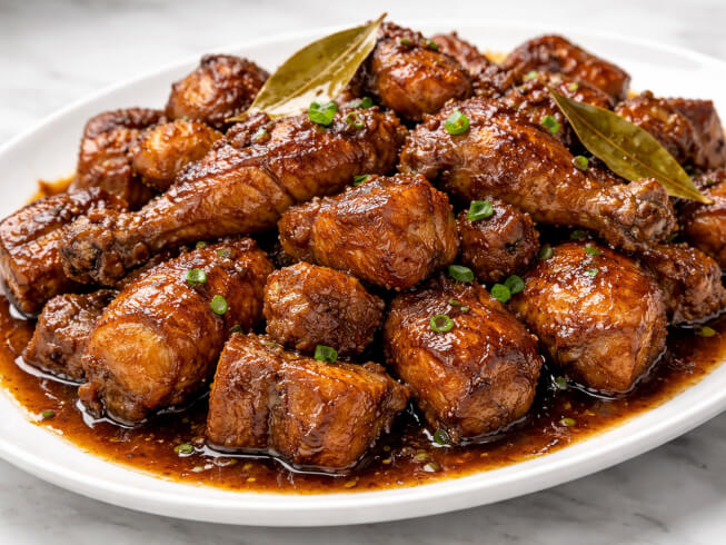 photo of Adobo (Braised And Fried Chicken And Pork)