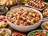Italian Penne Pasta Salad With Roasted Peppers And Salami