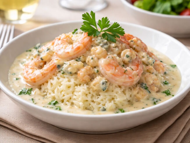 recipe for pacific northwest shrimp in oregon blue cheese sauce
