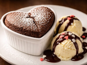 recipe for triple chocolate valentine souffle