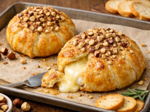recipe for hazelnut-crusted brie