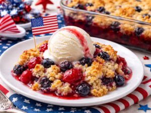 recipe for red, white and blue dump cake