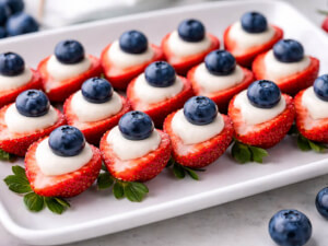 recipe for red white and blue strawberry appetizer