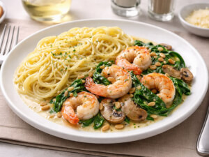 recipe for copycat macaroni grill shrimp pignoli pasta