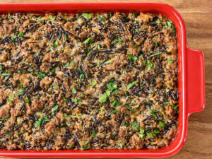 recipe for hamburger casserole with wild rice