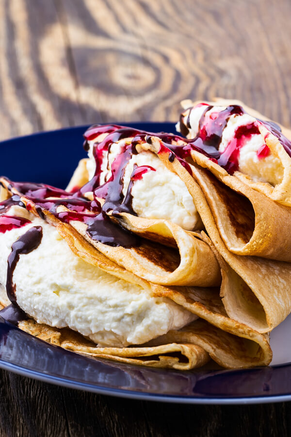Sweet Cheese-Filled Crepes Recipe | CDKitchen.com