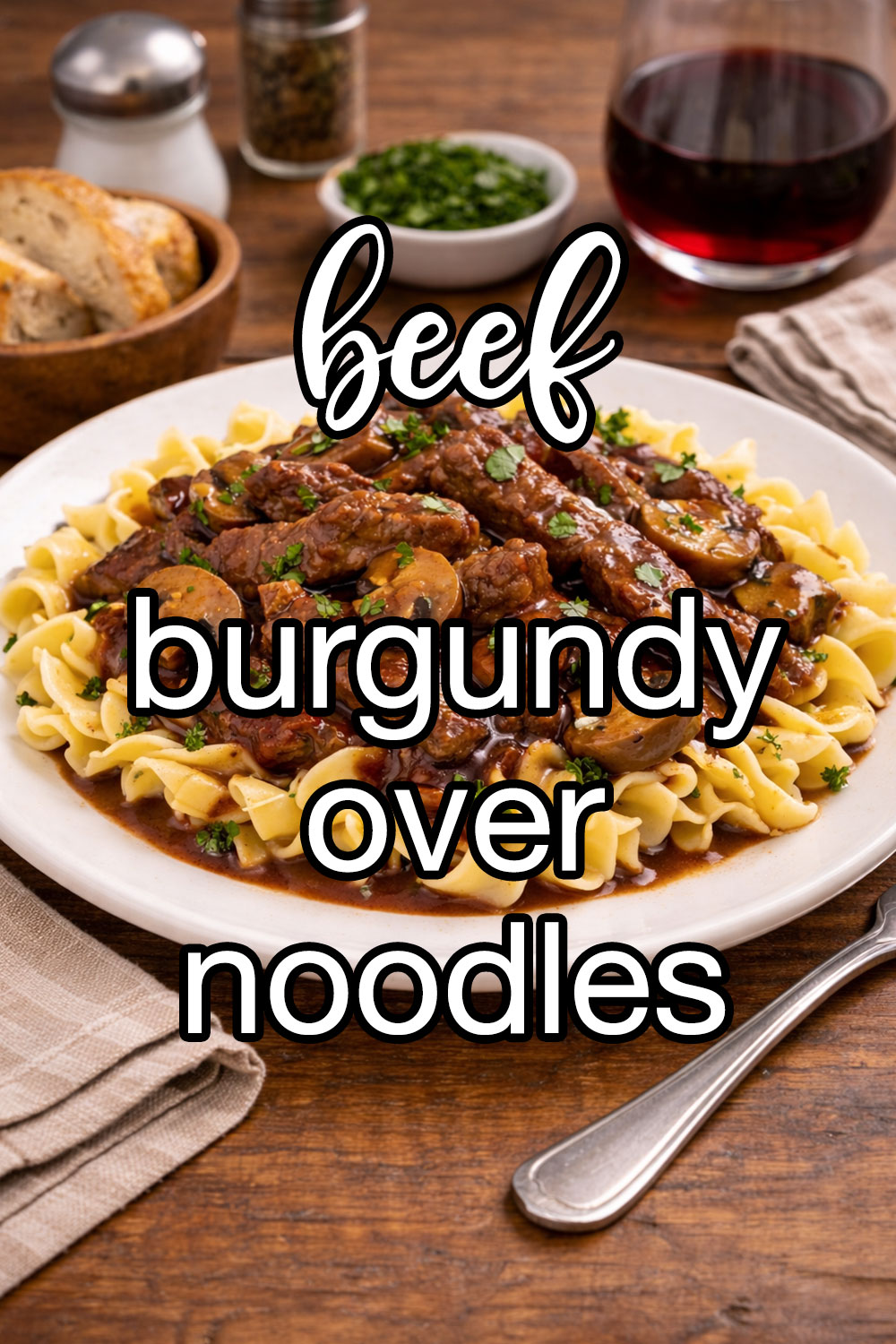 Beef Burgundy Over Noodles Recipe