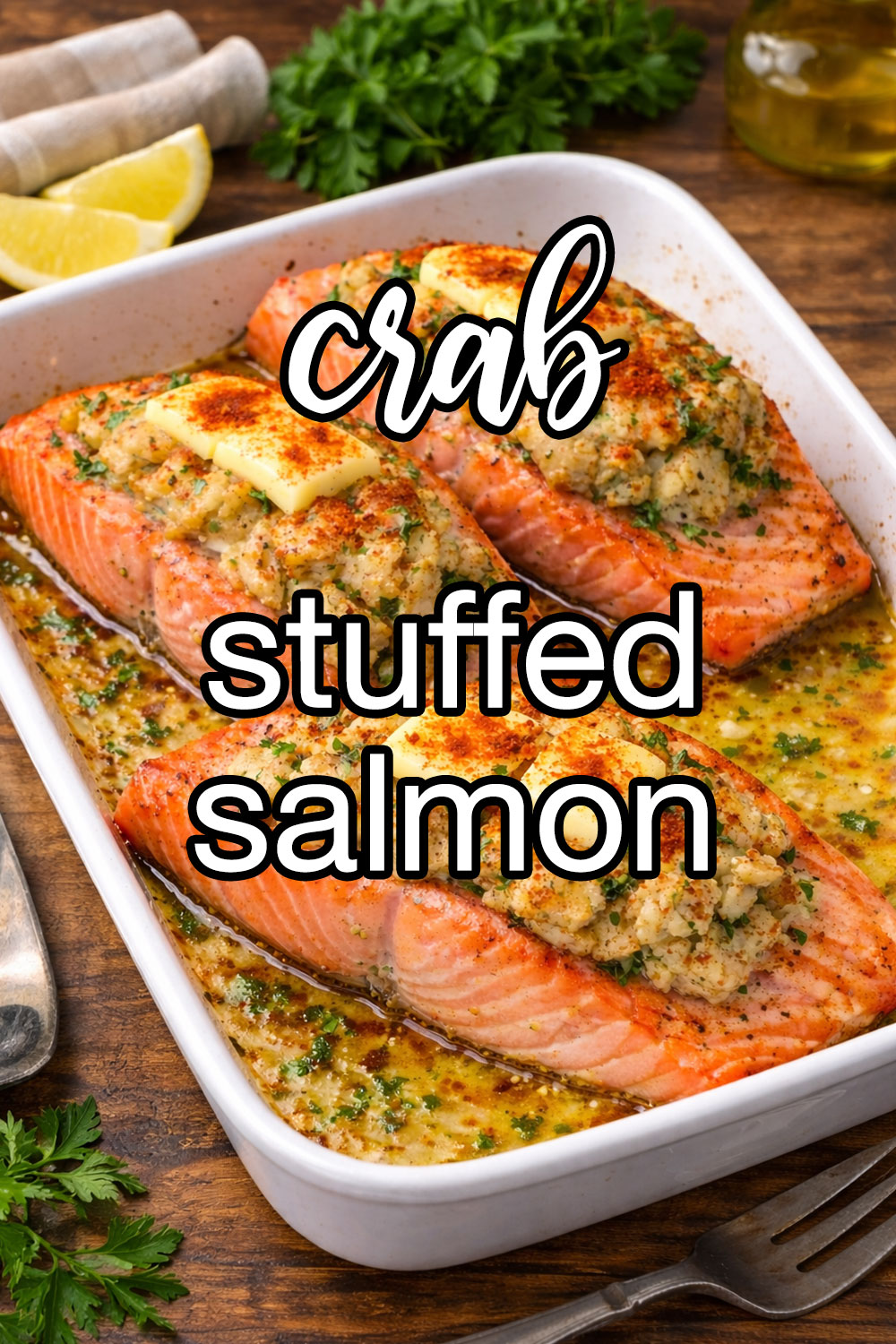 Salmon Fillets Stuffed With Crabmeat Recipe