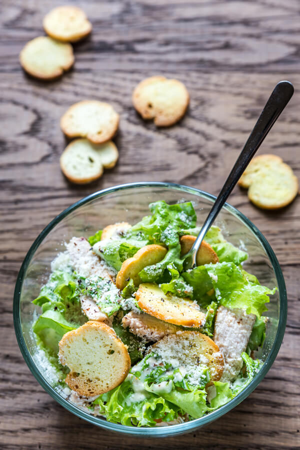 Pan-Seared Chicken Caesar With Homemade Croutons Recipe
