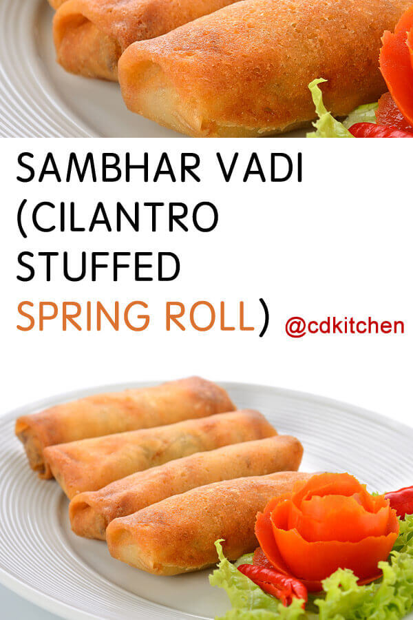 Sambhar Vadi (Cilantro Stuffed Spring Roll) Recipe