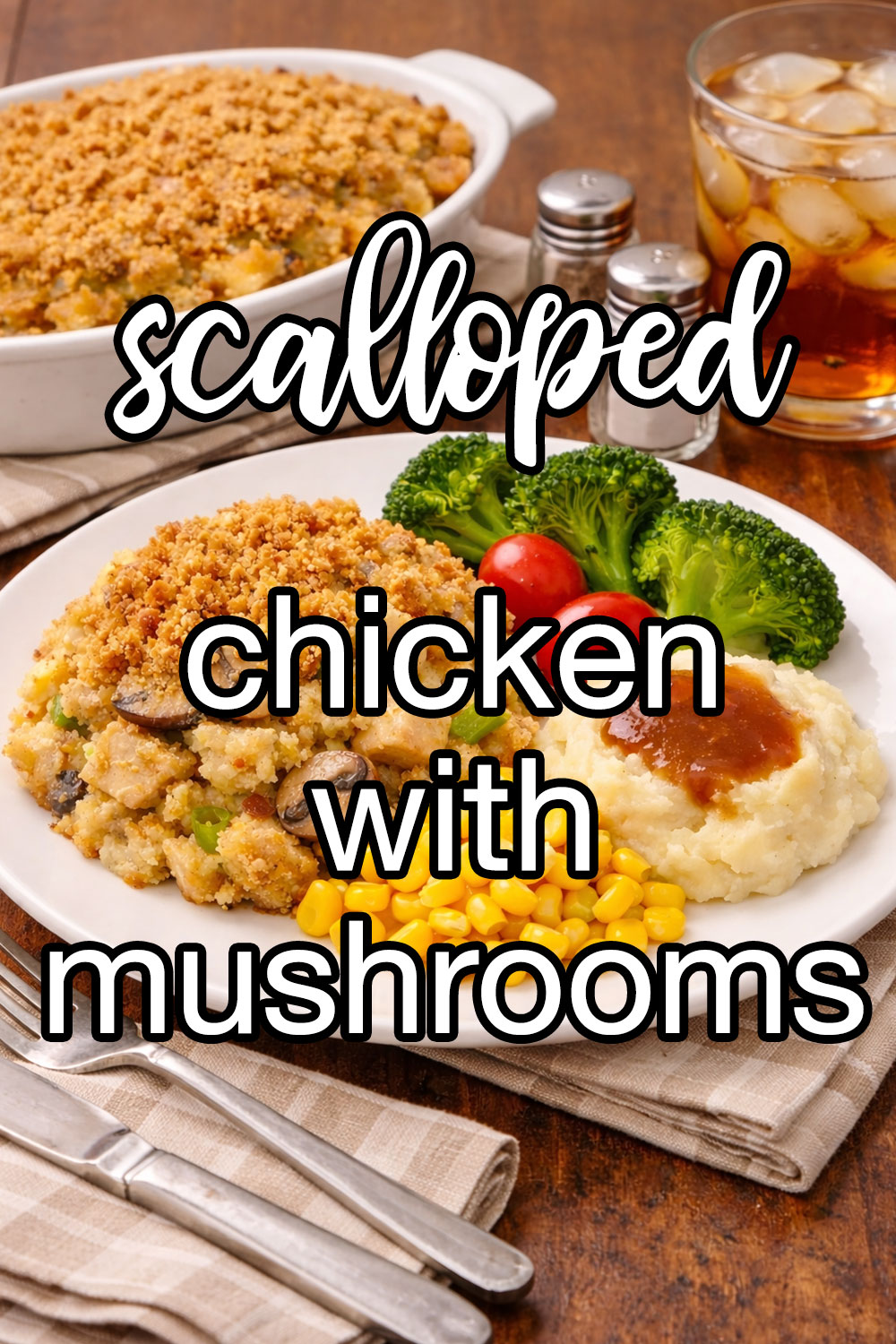 Scalloped Chicken With Mushrooms Recipe