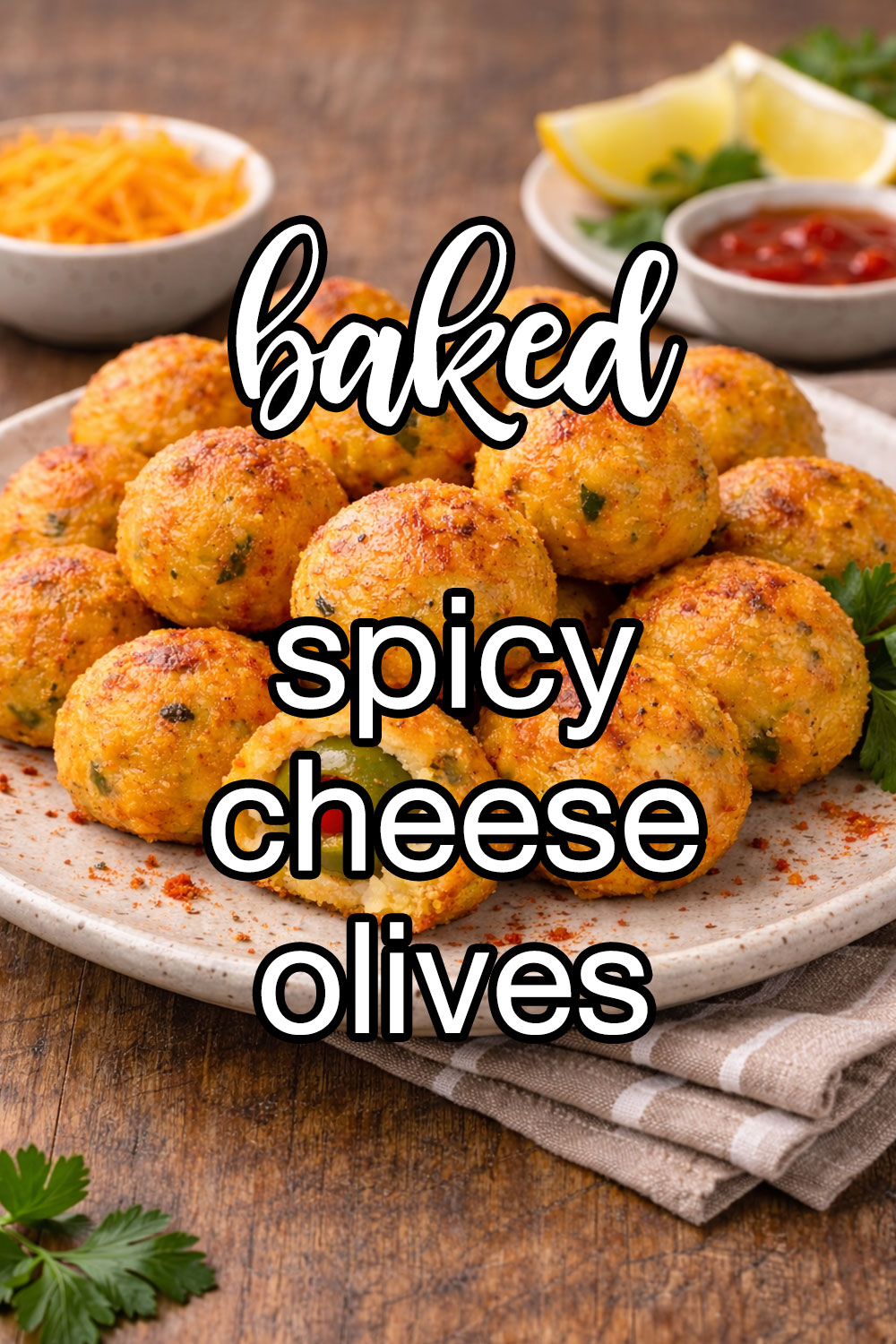 Baked Spicy Cumin Cheese Olives Recipe