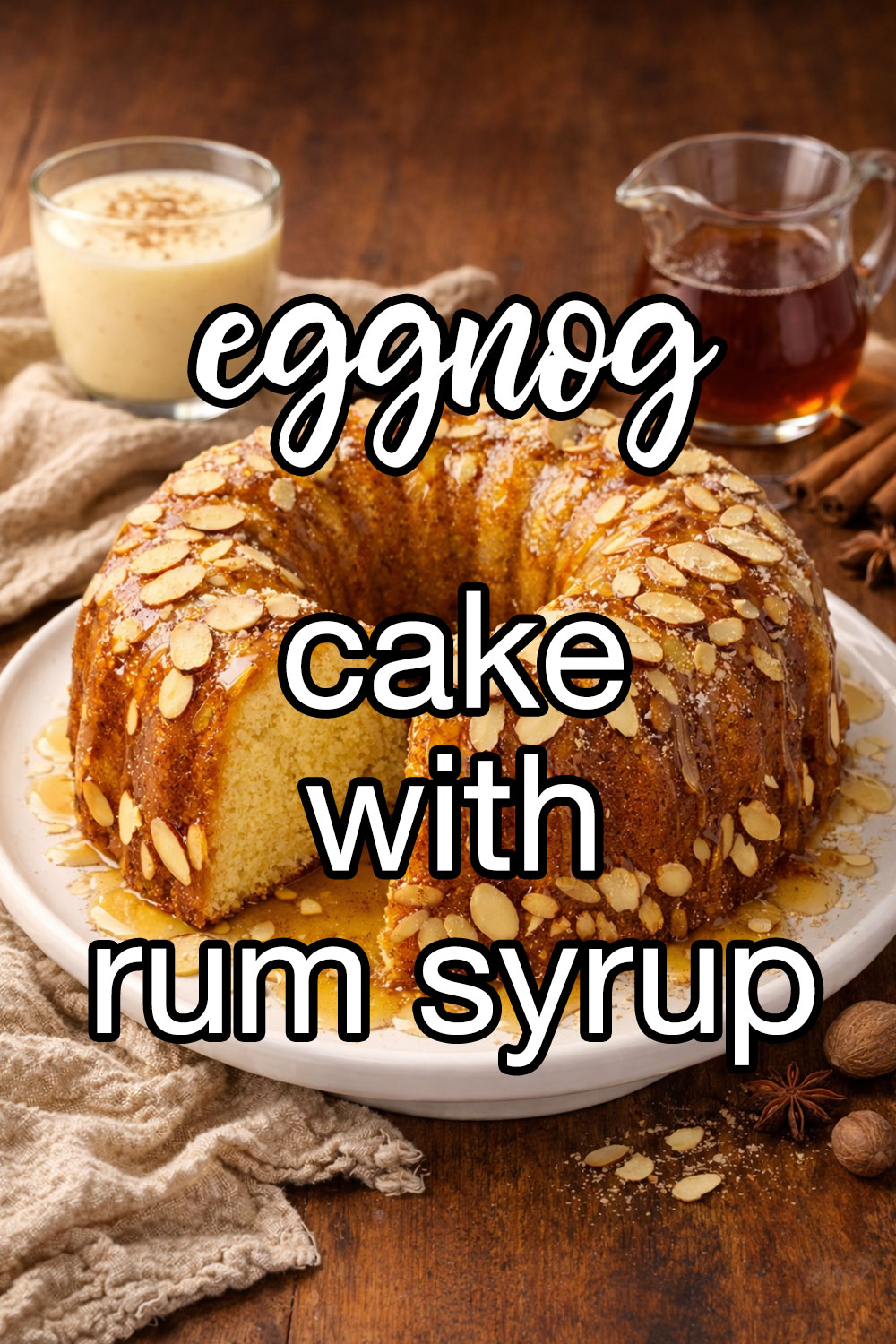 Eggnog Cake with Rum Syrup Recipe