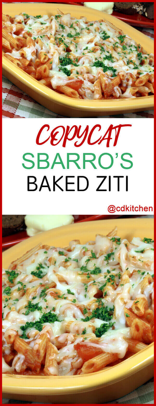 Copycat Recipe for Sbarro's Baked Ziti