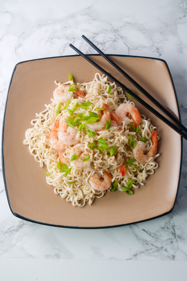 Ramen With Shrimp In Garlic Butter Recipe