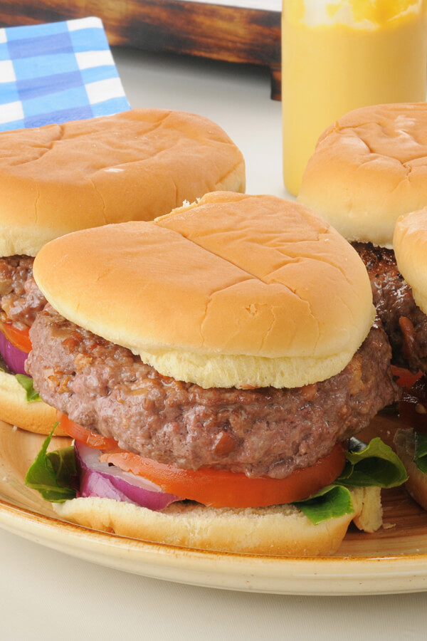Mushroom, Ham, And Cheddar Stuffed Burgers Recipe
