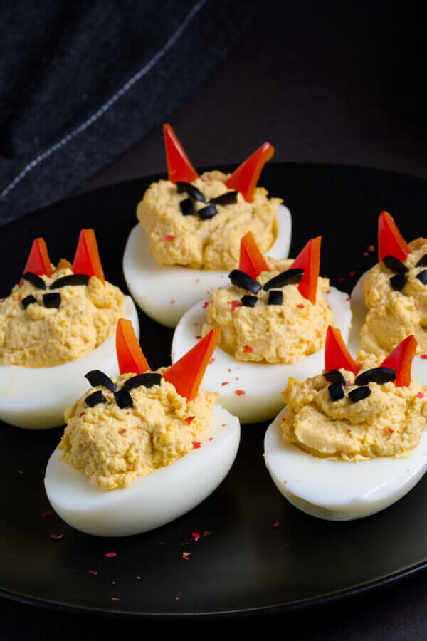 Creepy Halloween Deviled Eggs Recipe | CDKitchen.com