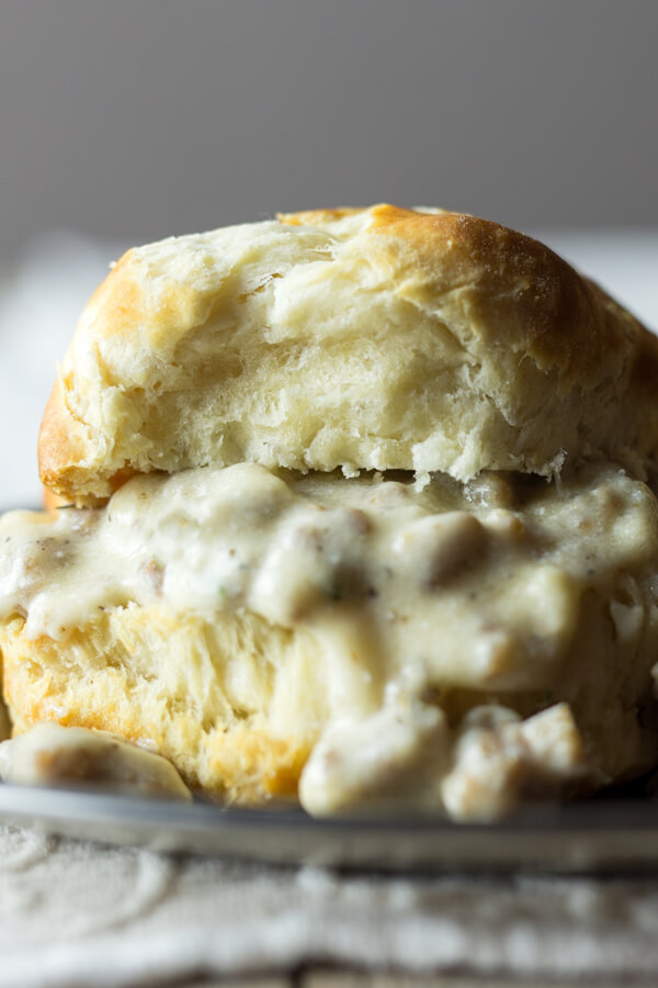 TVP Gravy & Biscuits Recipe | CDKitchen.com