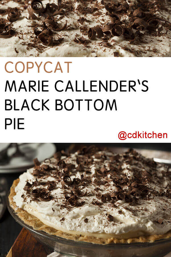 Marie Callender's Black Bottom Pie Recipe