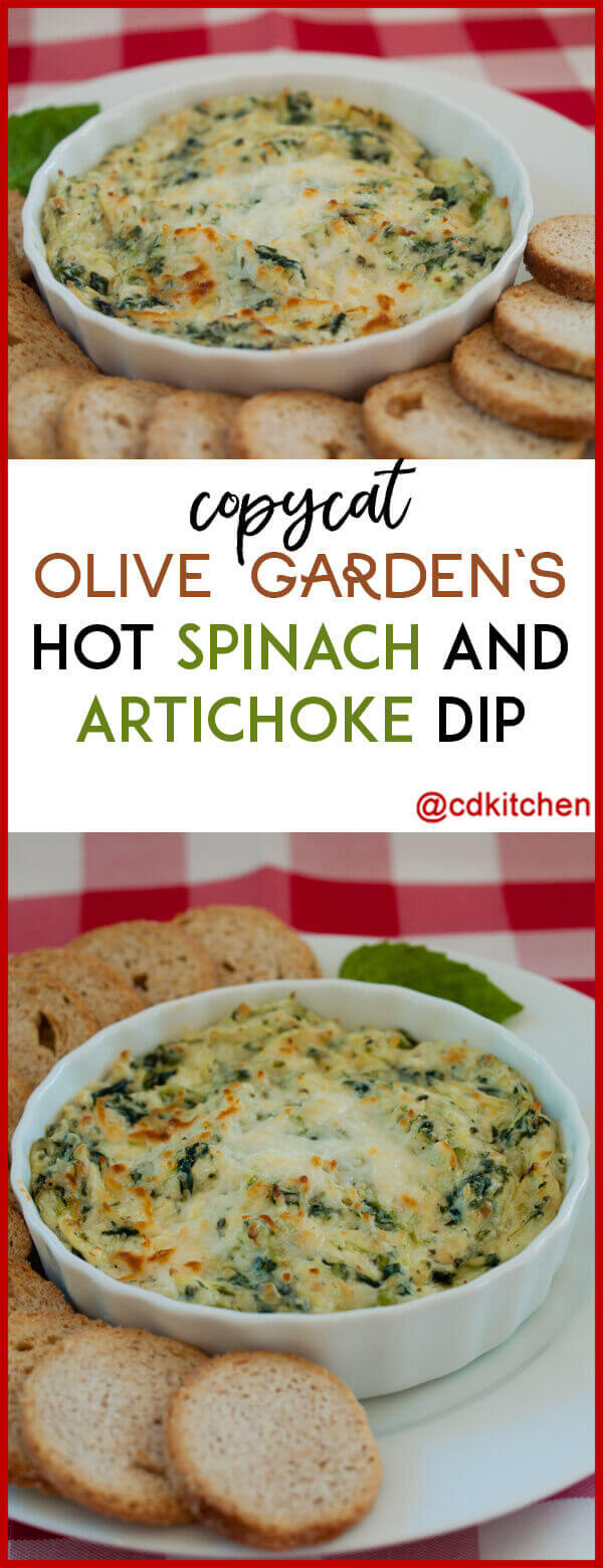 Copycat Olive Garden Hot Spinach and Artichoke Dip Recipe | CDKitchen.com