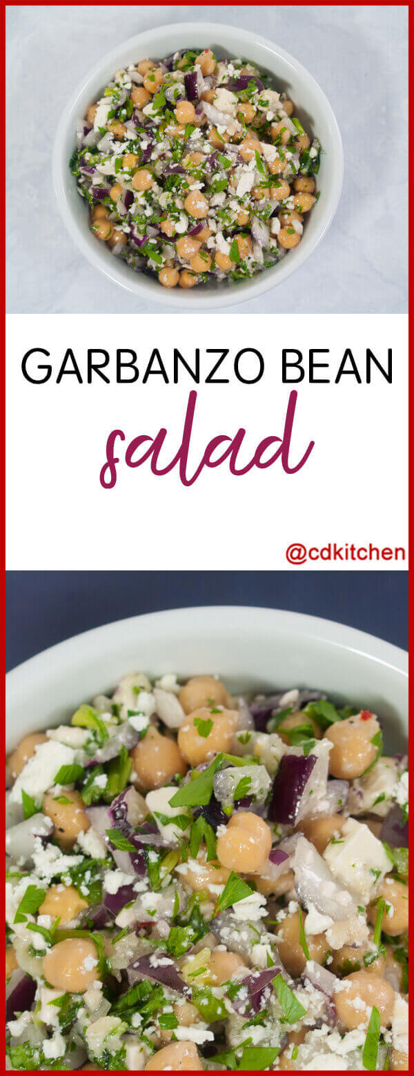 Garbanzo Bean (Chickpea) Salad With Red Onion, Parsley, Cilantro, And ...