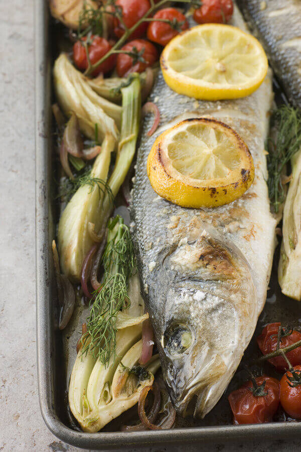Baked Whole Sea Bass With Fennel Recipe | CDKitchen.com