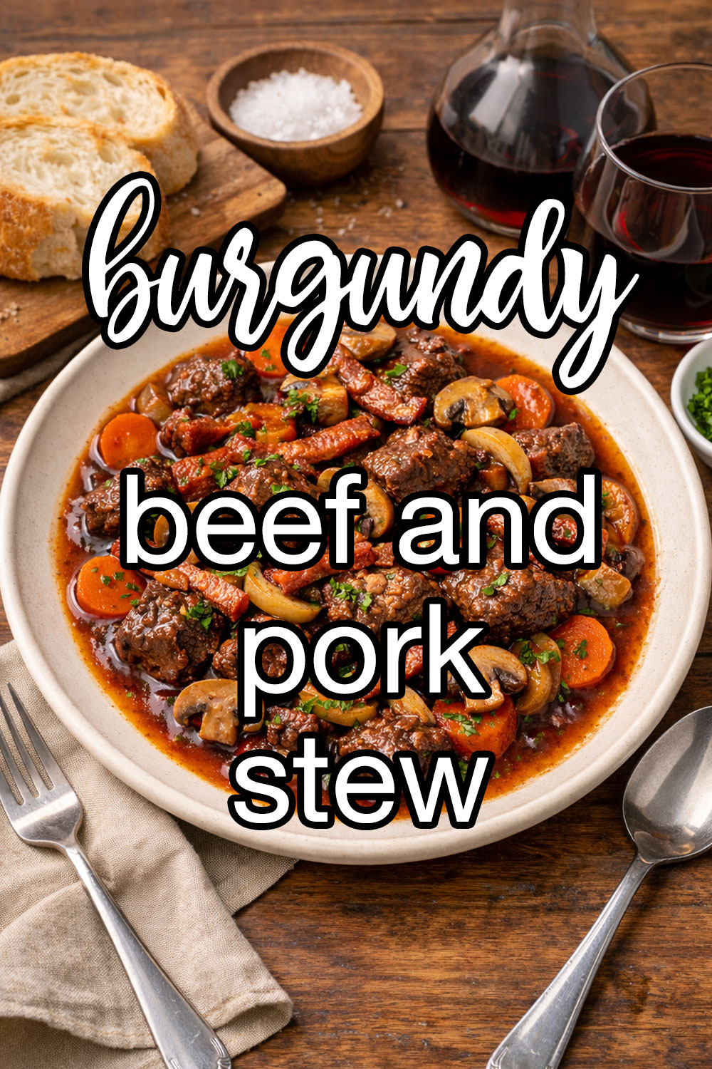 Deluxe Burgundy Beef And Smoked Pork Stew Recipe