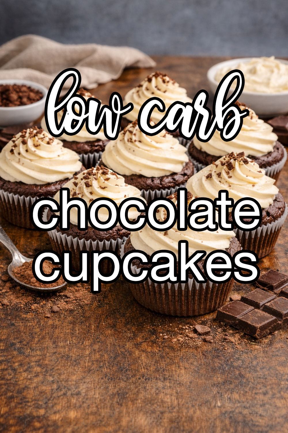 Low-Carb Chocolate Cupcakes with Creamy Frosting Recipe