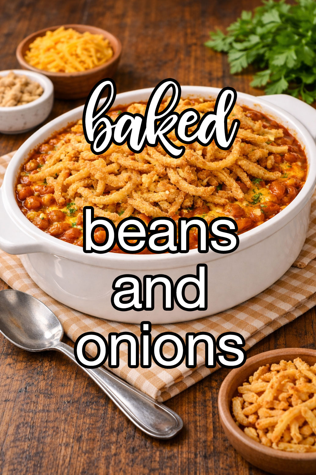 Cheesy Baked Beans And Onions Recipe