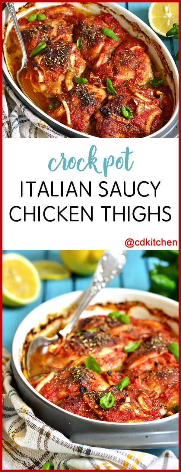 Crock Pot Italian Saucy Chicken Thighs Recipe Cdkitchen Com