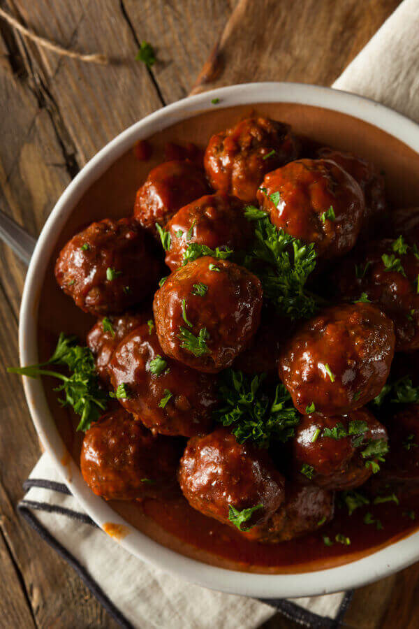 Zesty Italian Crock Pot Barbecue Meatballs Recipe | CDKitchen.com