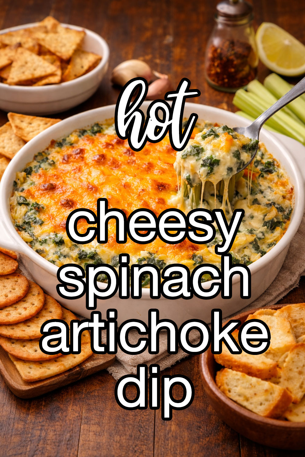 Hot and Cheesy Spinach Artichoke Dip Recipe