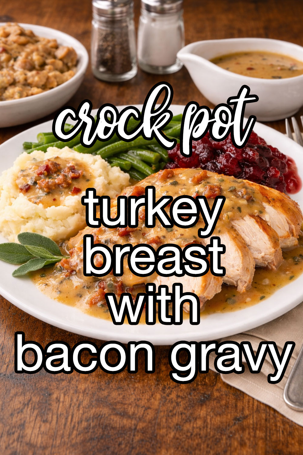 Thanksgiving Bone-In Turkey Breast With Bacon Gravy Recipe