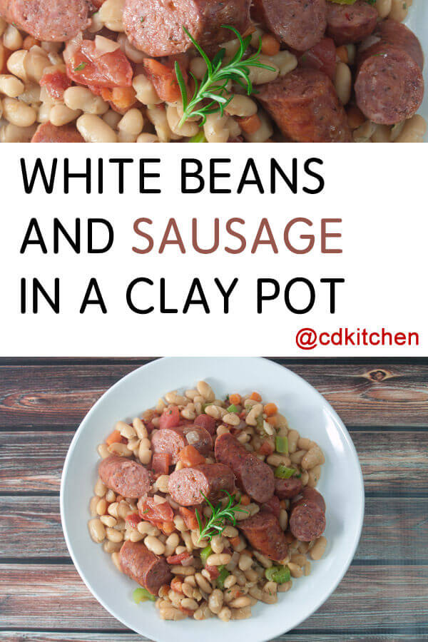 White Beans and Sausage in a Clay Pot Recipe | CDKitchen.com