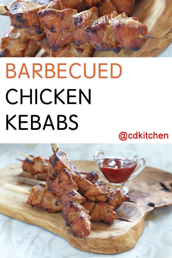 Barbecued Chicken Kebabs Recipe | CDKitchen.com