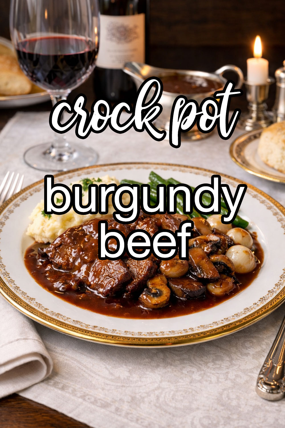 Burgundy Beef With Portobello Mushrooms and Pearl Onions Recipe