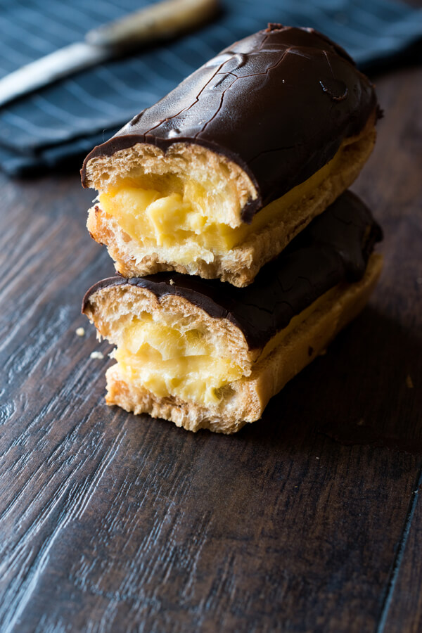 Vanilla Cream-Filled Eclairs Recipe | CDKitchen.com