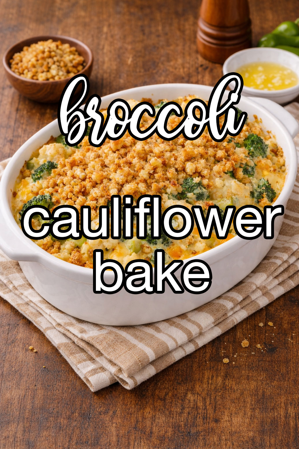 Broccoli Cauliflower Bake With Green Chiles And Monterey Jack Cheese Recipe