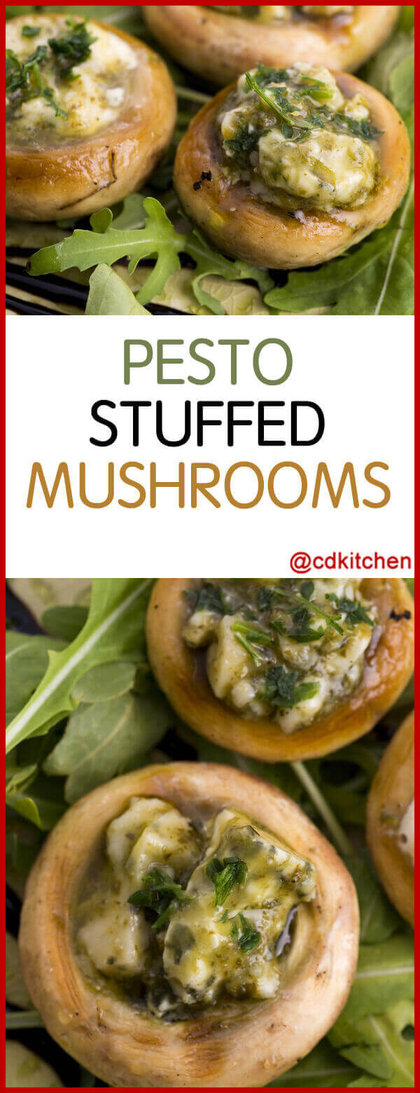 Pesto-Stuffed Mushrooms Recipe | CDKitchen.com