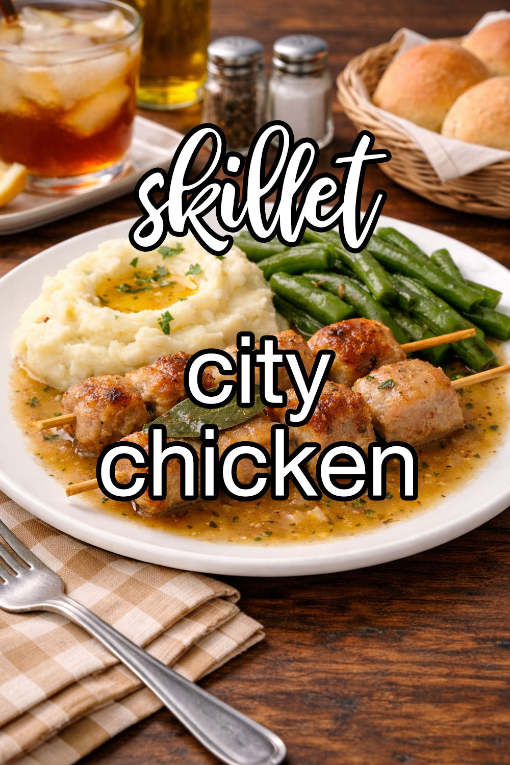 Simple Skillet Simmered City Chicken Recipe