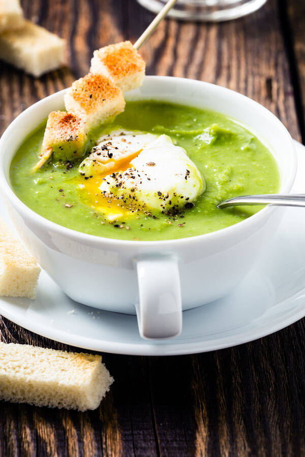 Creamy Asparagus Soup with Poached Egg Recipe