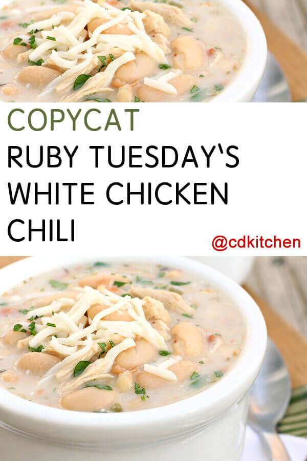 Copycat Ruby Tuesday's White Chicken Chili Recipe | CDKitchen.com