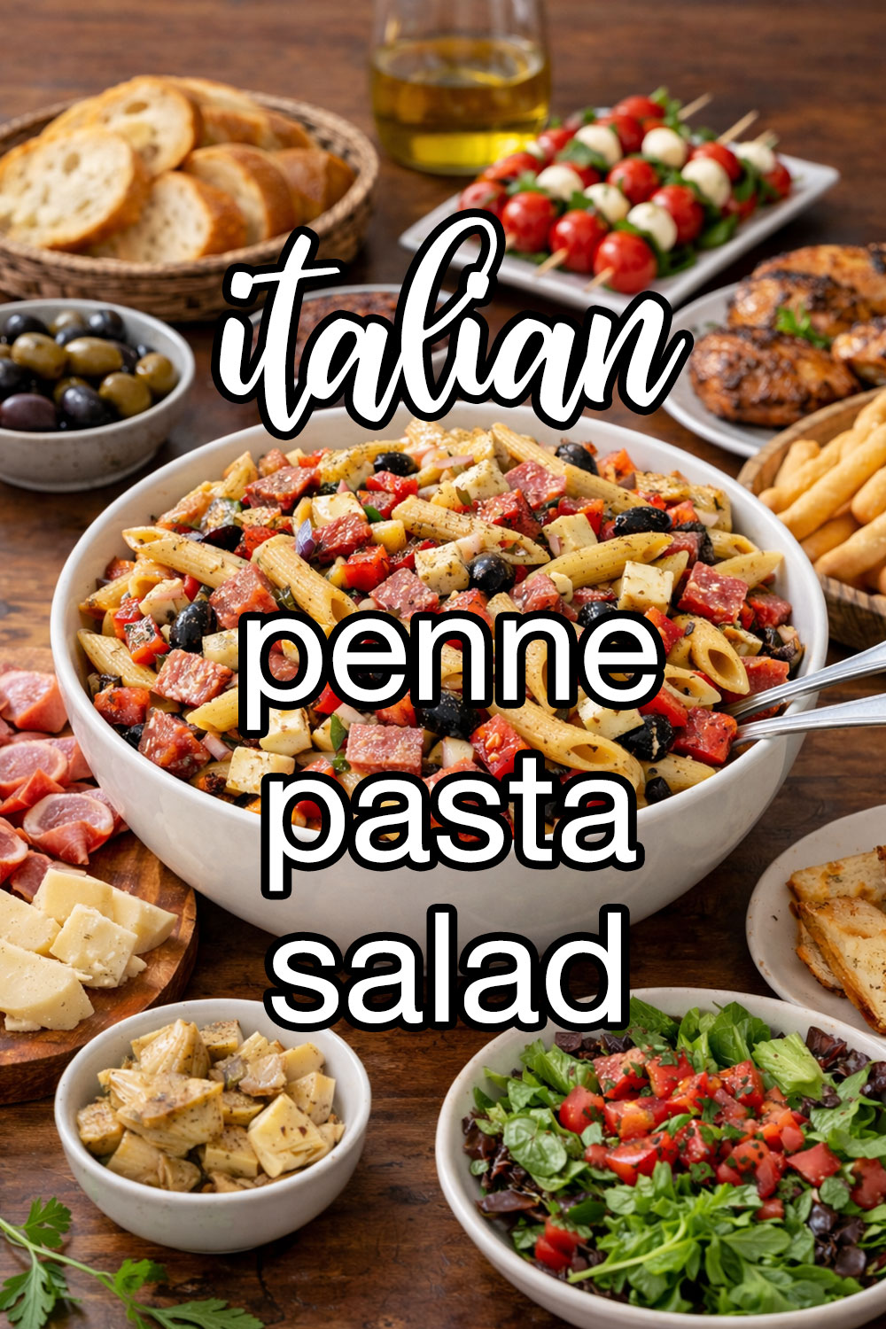 Italian Penne Pasta Salad With Roasted Peppers And Salami Recipe