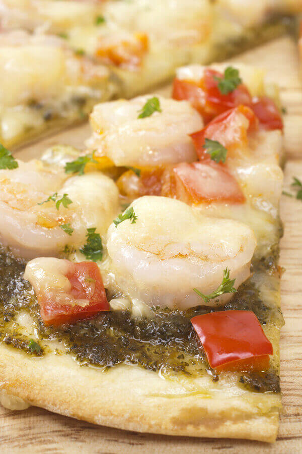 Grilled Shrimp and Cilantro Pesto Pizza Recipe