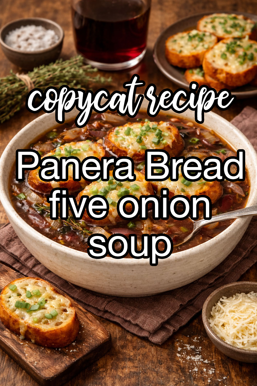 Panera Bread Five Onion Soup With Scallion And Gruyere Croutons Recipe