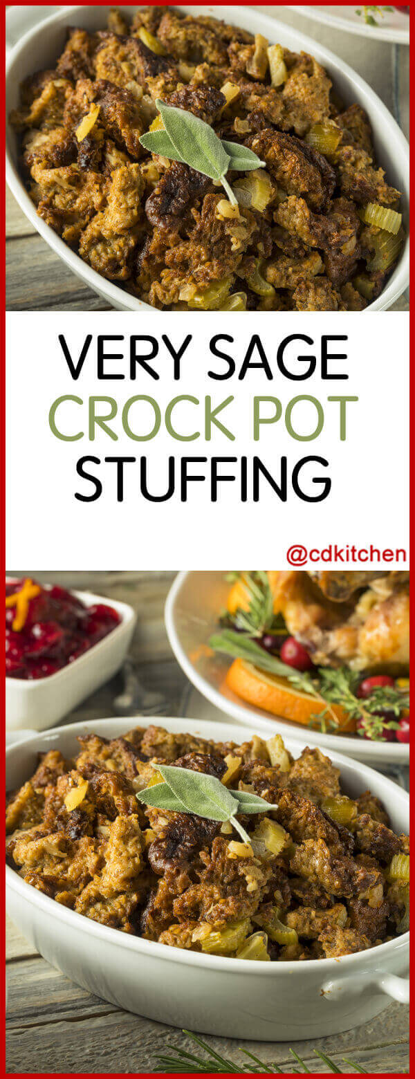 Very Sage Crock Pot Stuffing Recipe | CDKitchen.com