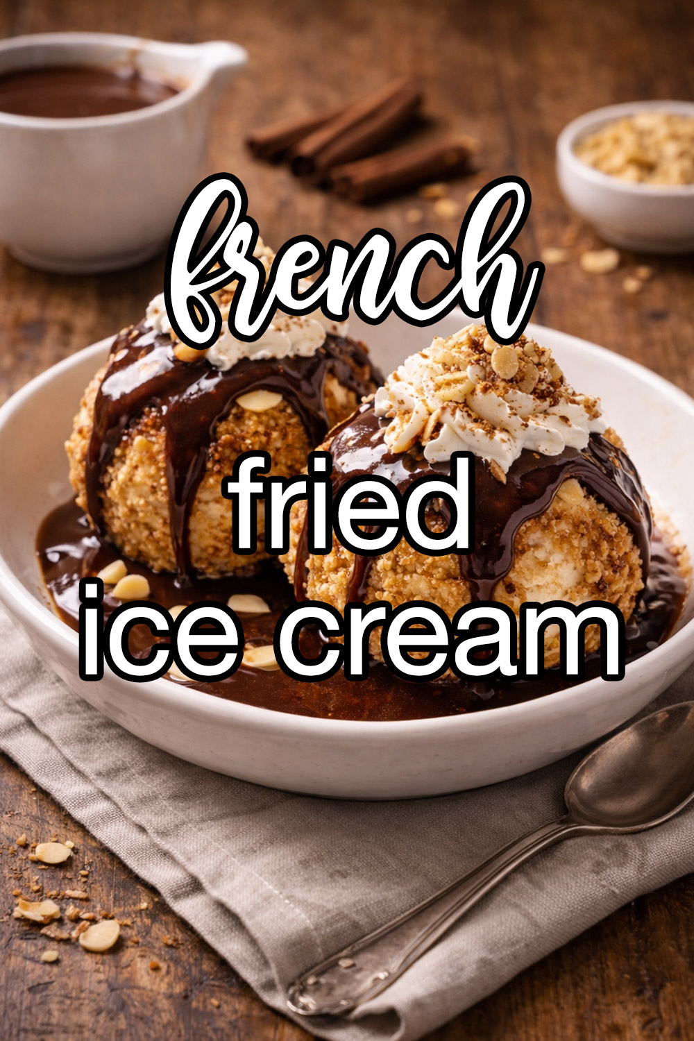French Fried Ice Cream With Cinnamon-Fudge Sauce Recipe