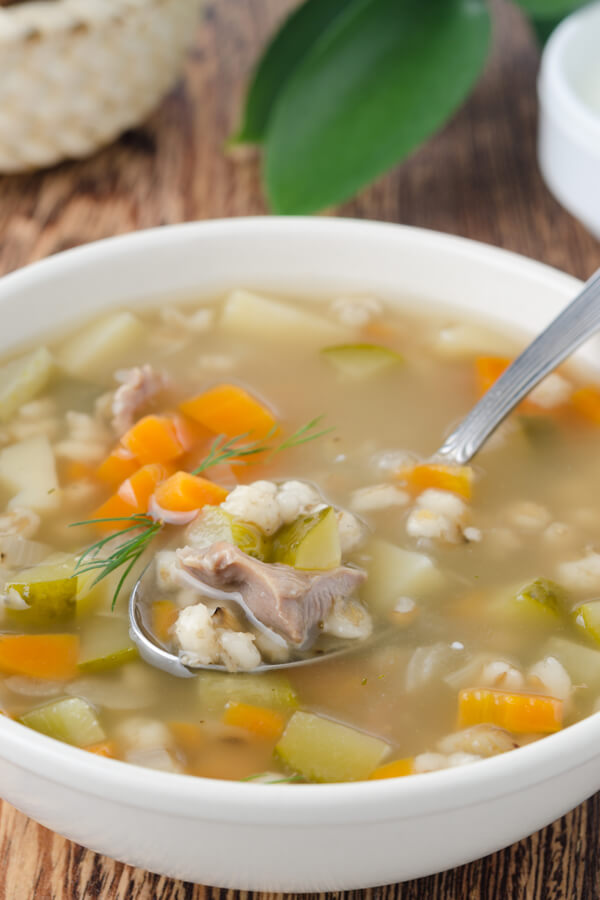 Crock Pot Chicken Barley Soup Recipe | CDKitchen.com