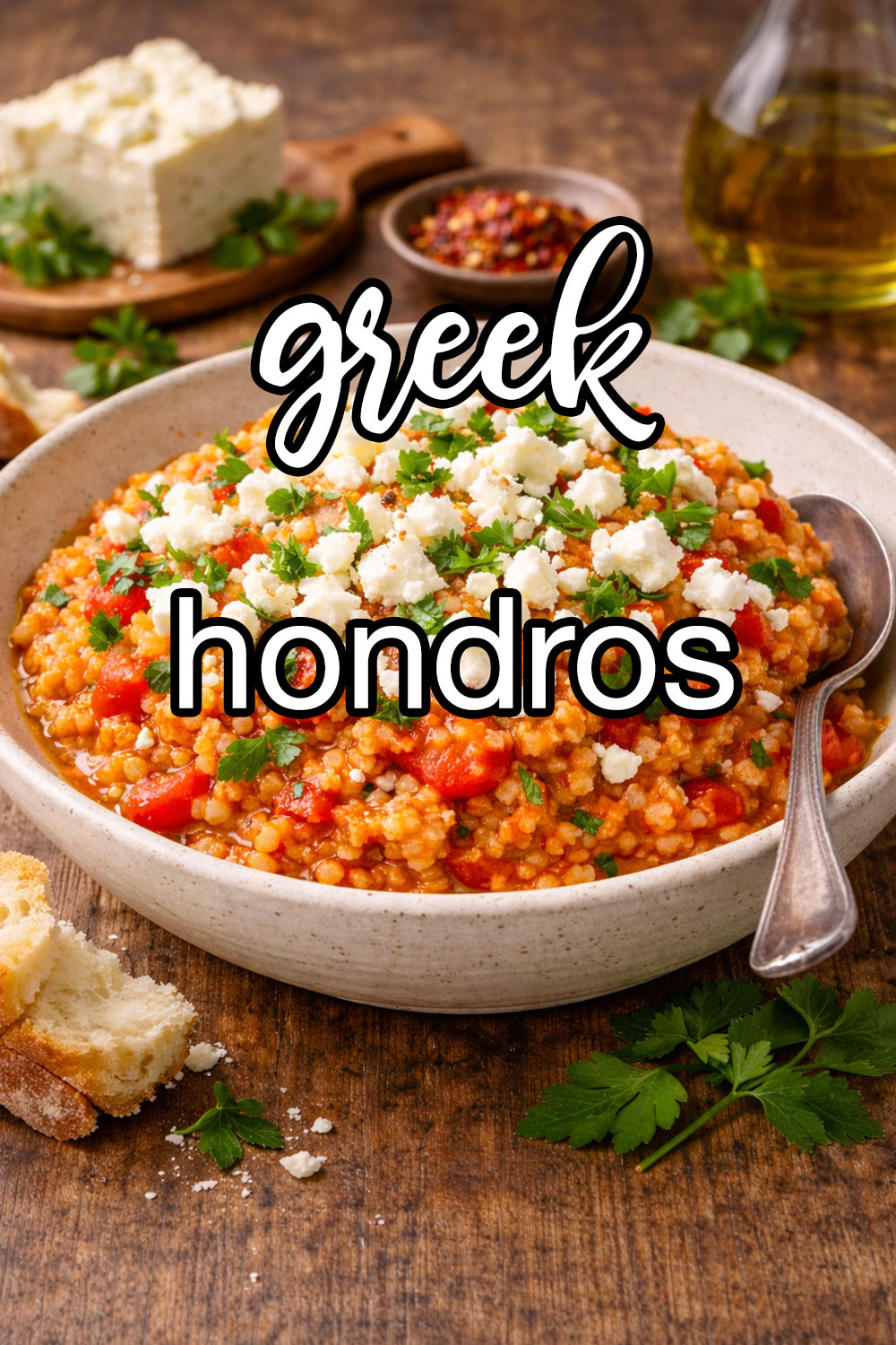 Greek Hondros - Bulgur With Onion, Tomatoes And Cheese Recipe